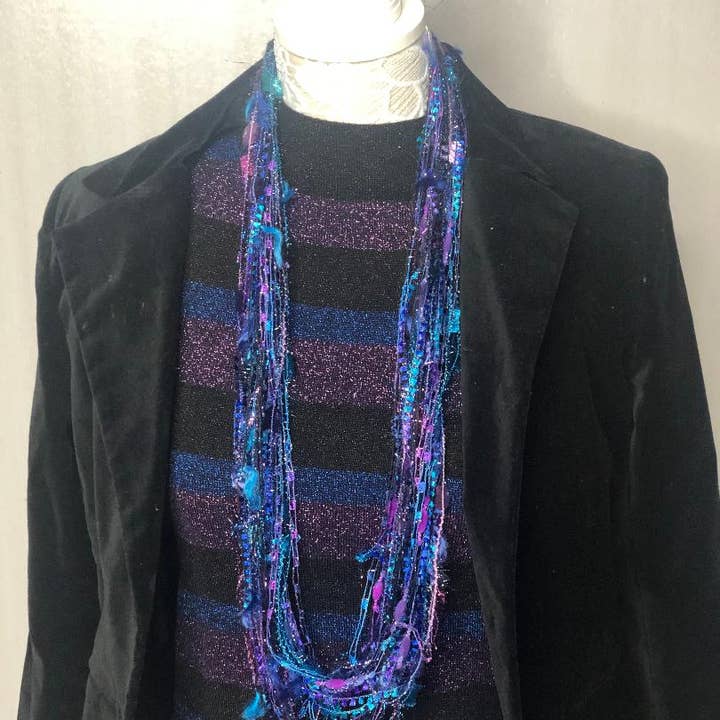 Scarves of Westwood - Wholesale Scarf - Women's - LaPetite Turquoise & Purple Infinity Scarf - Handmade1