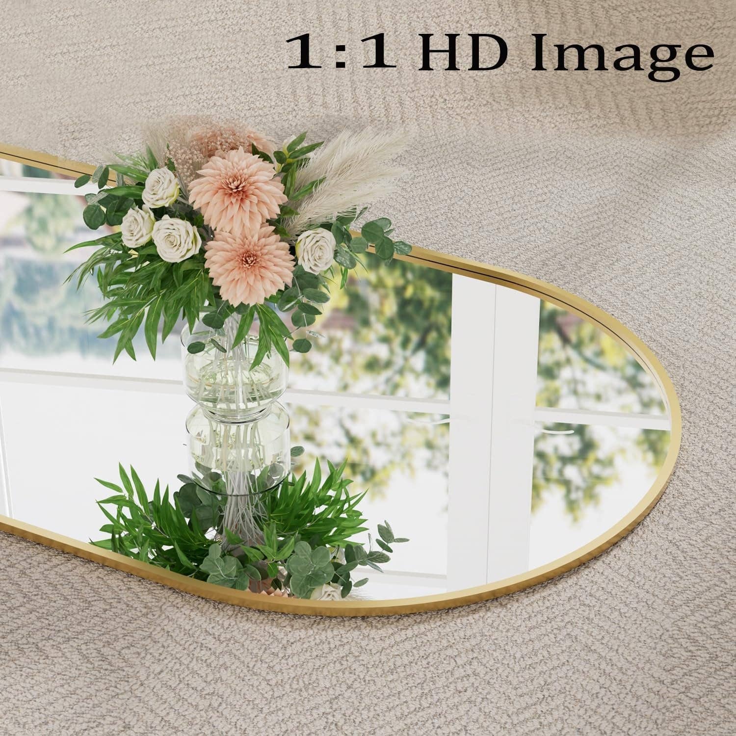57 Inch Arched Floor Mirror With Stand Gold Aluminum Frame for wholesale on Faire6