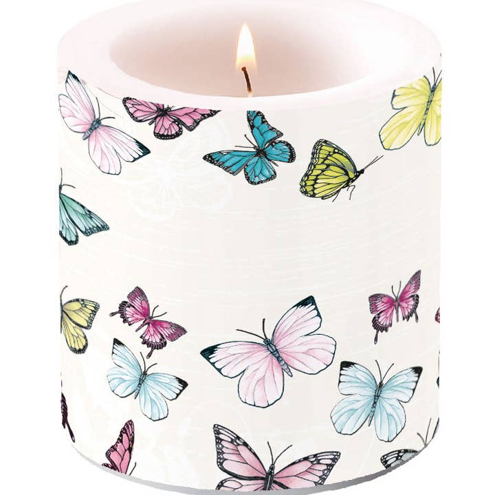 Candle SMALL - Butterfly WHITE for wholesale by Elegant Gifts