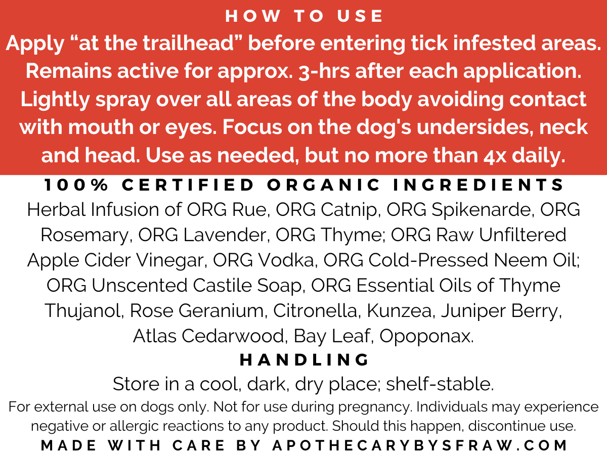 Apothecary by SFRAW - Wholesale Insect Repellent - Tick/Flying Insect Spritz 2.1, amber glass spray bottle1