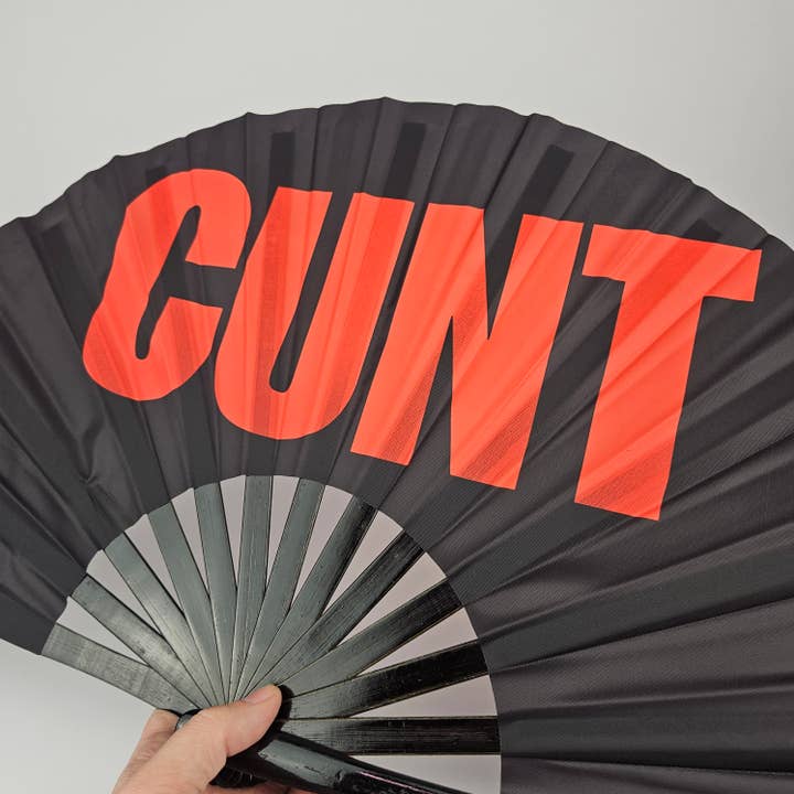 Cunt Bamboo Clack Fan for wholesale by Dragged out