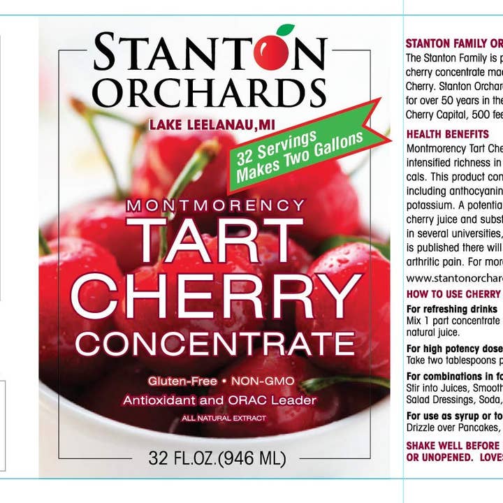 STANTON ORCHARDS - Wholesale Fruit juice - Tart Cherry Juice Concentrate 16 fl, oz Each (12 Pack)4