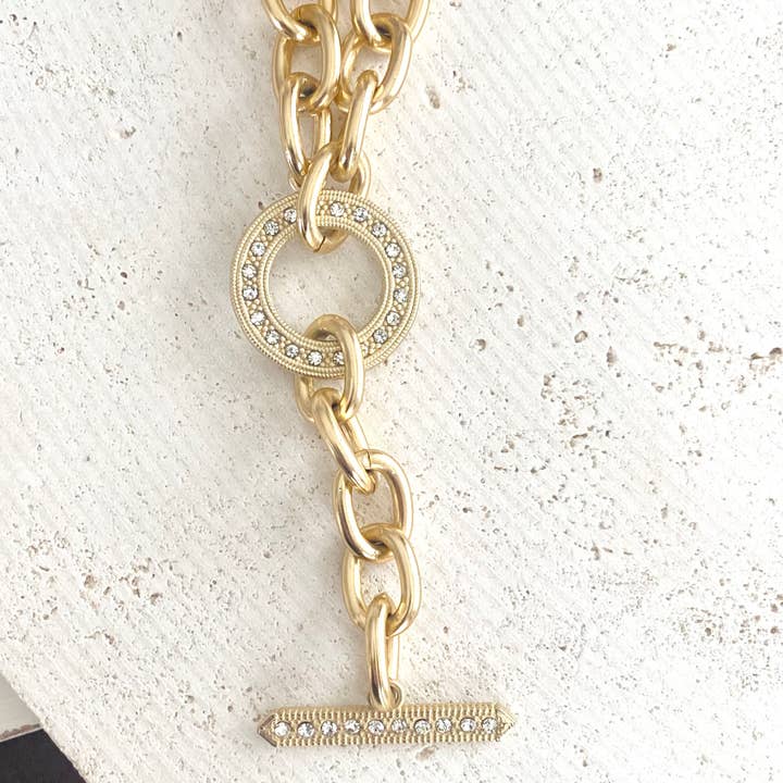 VB&CO Designs Handmade Jewelry - Wholesale Pendant/charm necklace - Chunky Y chain matte gold necklace non tarnishing jewerly 6