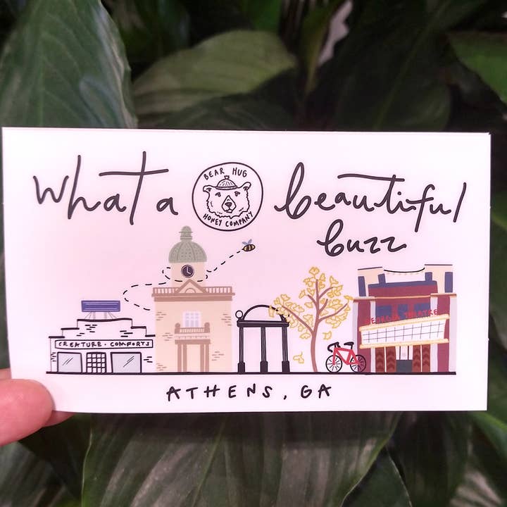 Sticker ~ Athens Georgia for wholesale by Bear Hug Honey Company