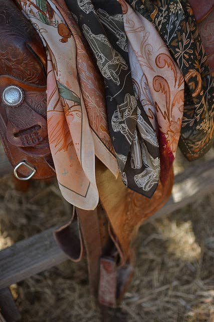 Tirzah Lane Art - Wholesale Scarf - Women's - September Ride Cowgirl Silk Scarf Wild Rag6