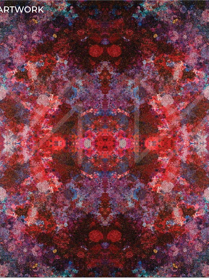 Écharpe en coton à motif papillon rouge fuchsia pour la vente par Mona Fares