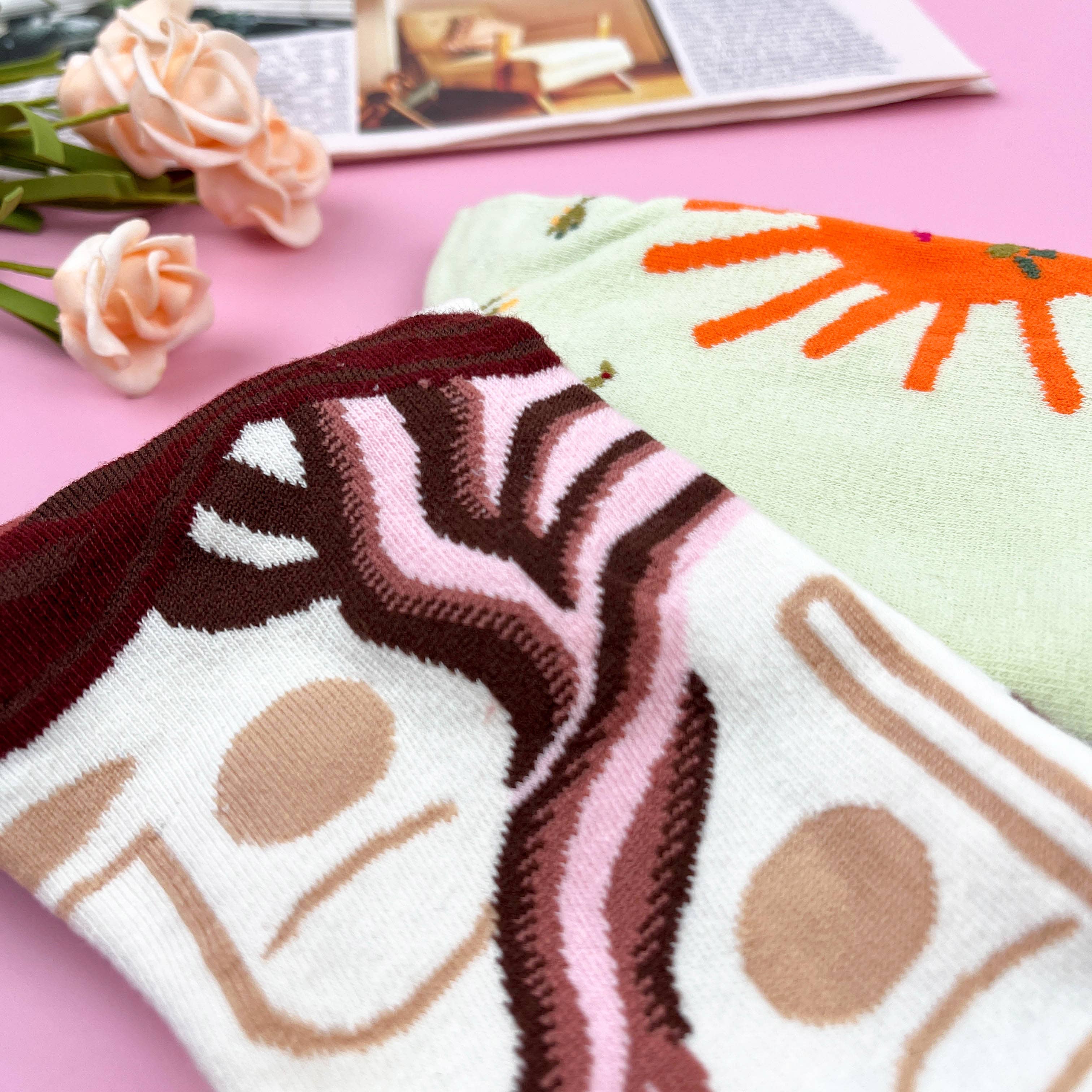 mildstyles - Wholesale Socks - Women's - Vintage Artistic Abstract Oil Painting Mid-Calf Socks4