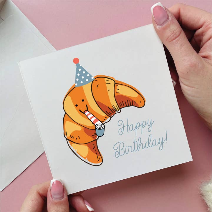 Croissant Birthday Card for wholesale by Alphabet Studios