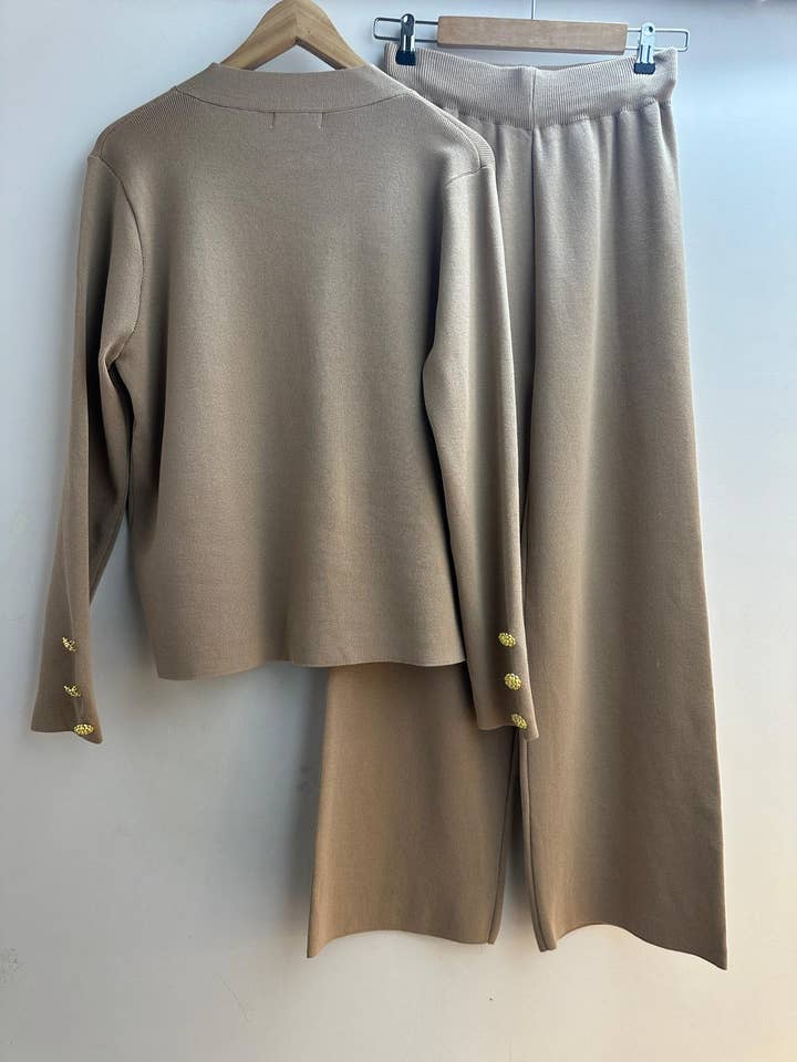 LORIANE - Wholesale Top & Pant Set (NOT Loungewear) - Women's - 7338 knit set cardigan + pants one size3