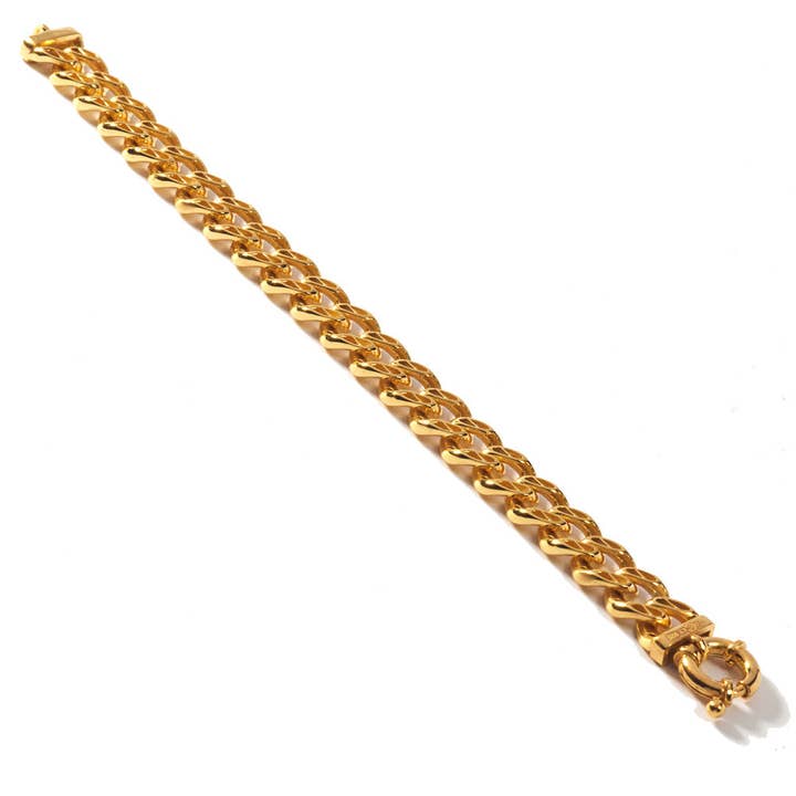 Bracelet chaîne cubain en vermeil d’or pour la vente par Cocky Jewellery