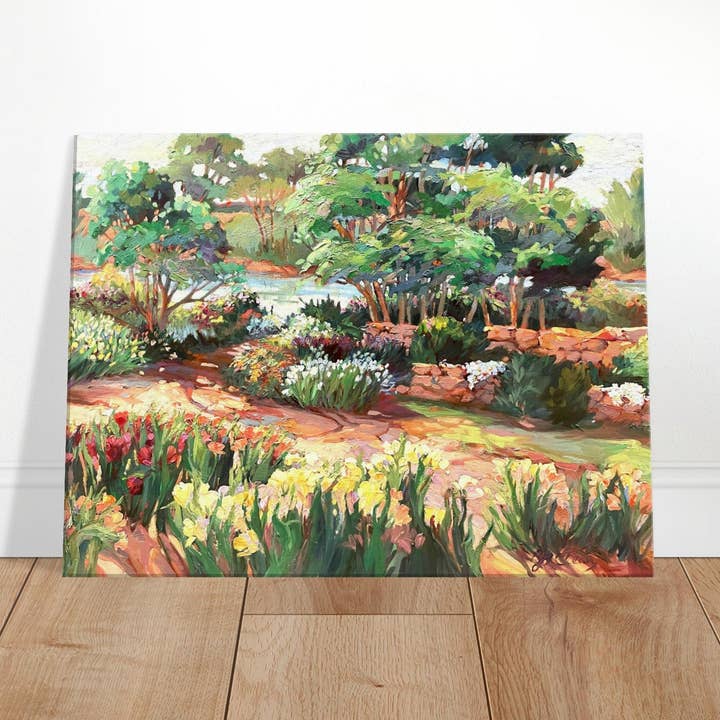 'Garden Symphony' Floral I Impression d'art 18x24 pouces sur toile I Œuvre originale de l'artiste américaine Barbara Cleary pour la vente par Barbara Cleary Designs