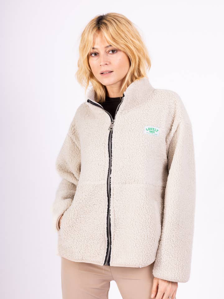 Pépouz' Paris - Wholesale Fleece - Women's - Fleece jacket with zipper closure and patch PV25600