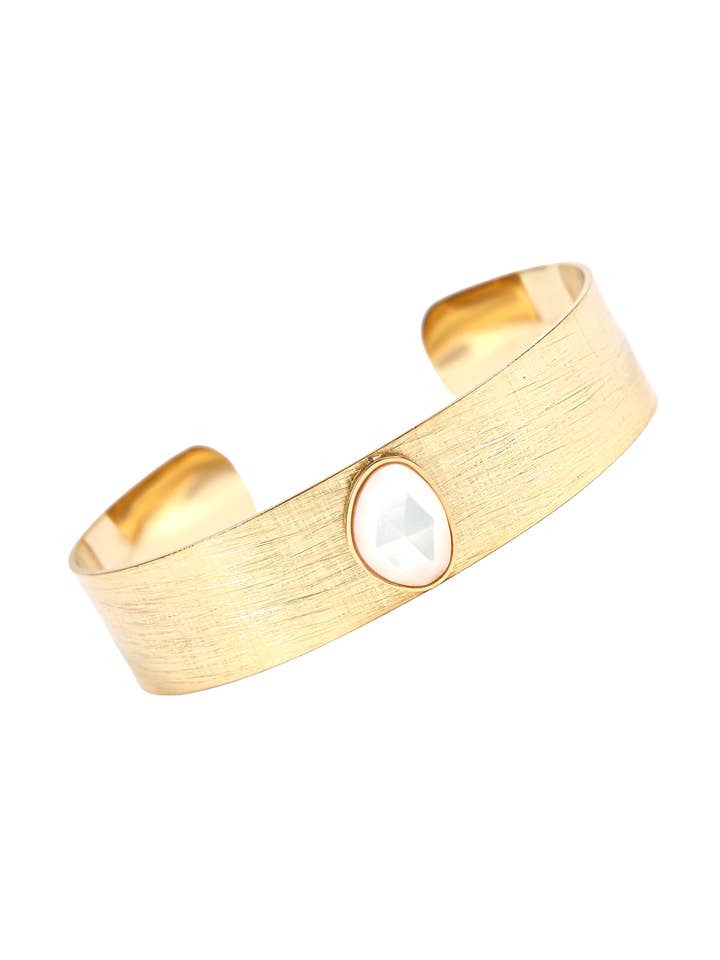 Malago Matte Gold Stainless Steel Bangle Bracelet for wholesale by Cassette Barcelona