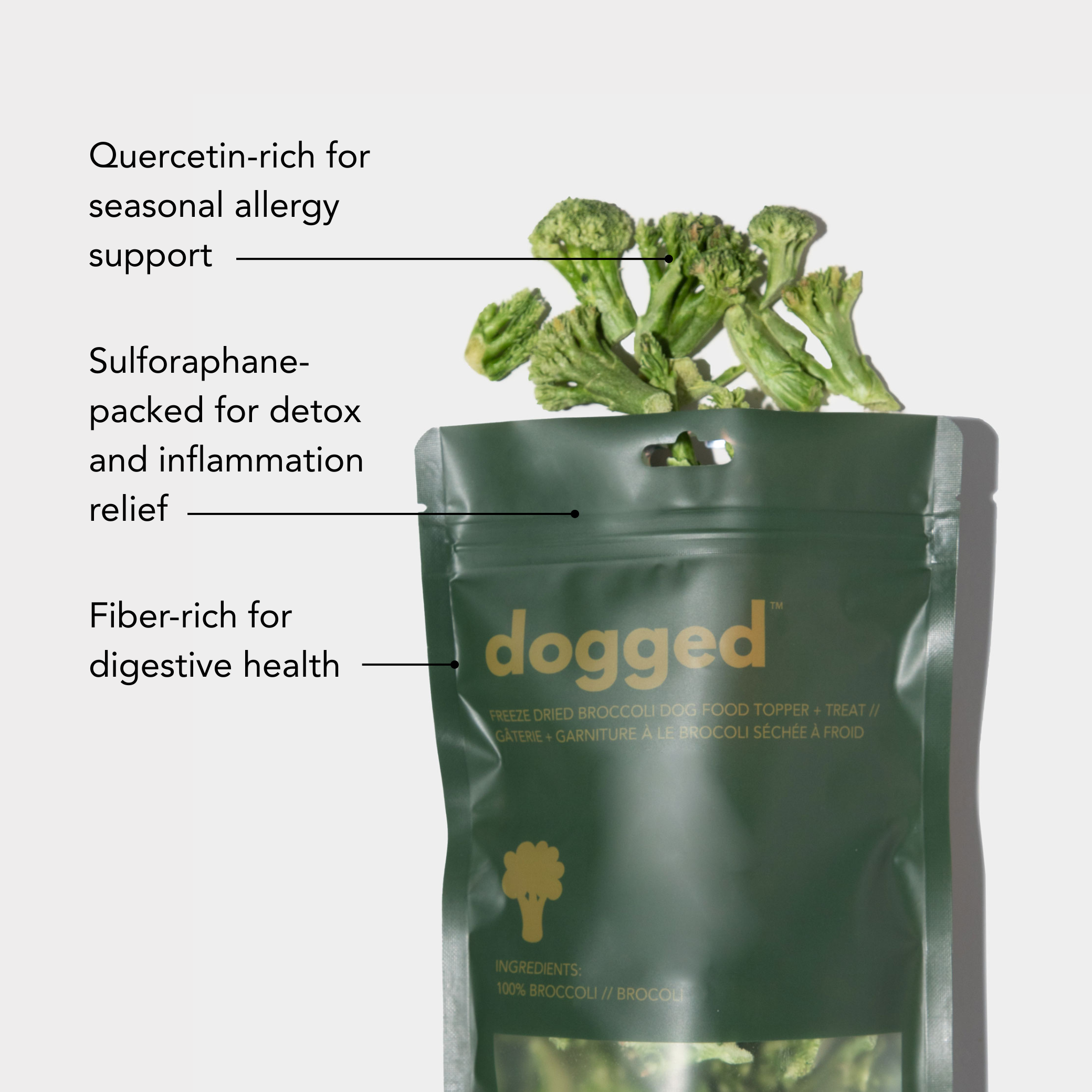 dogged – wholesale Godis - Hund – frystorkad broccolitopping1