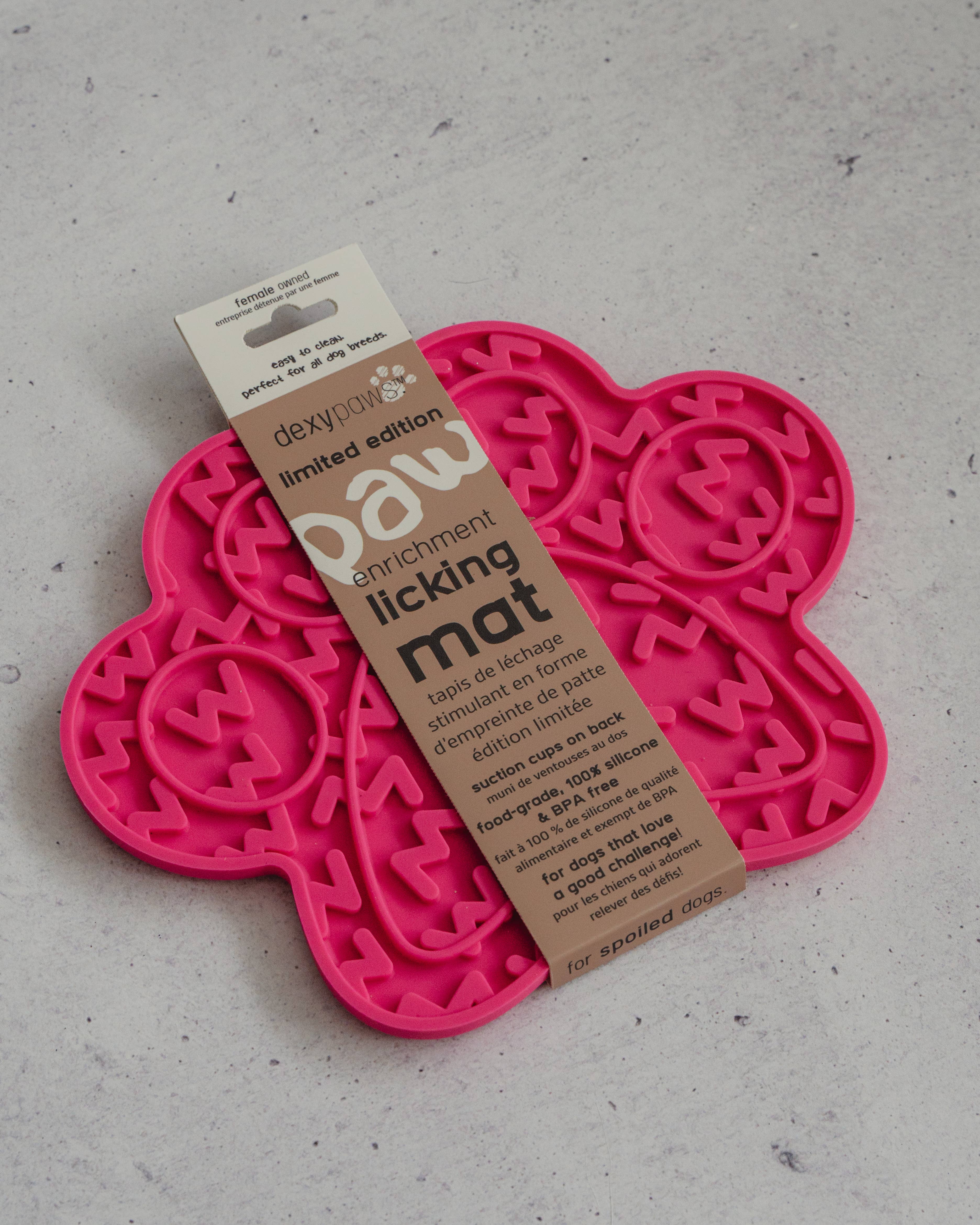 dexypaws - Wholesale Pet Food Mat - Dog - Hot Pink Paw Print Enrichment Lick Mat5