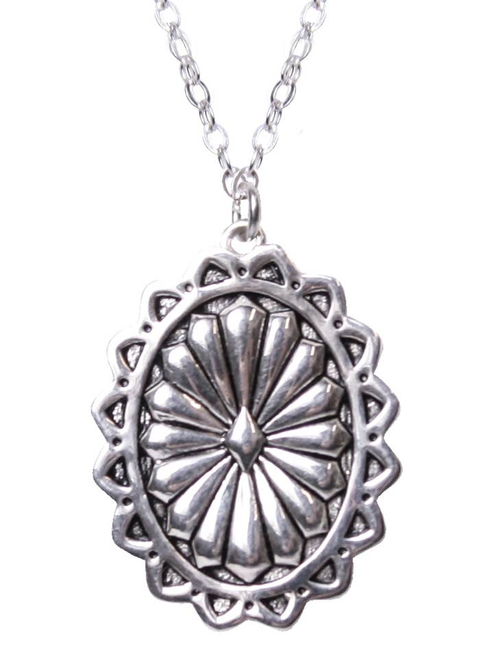 WESTERN 925 STERLING SILVER CONCHO NECKLACE for wholesale by Snowing West