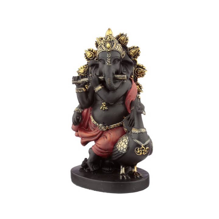 Ganesh with Pipe and Peacock for wholesale by Crystal Magick Wholesale Ltd