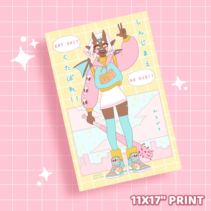Demon Brat Print for wholesale by MOSHI MELON