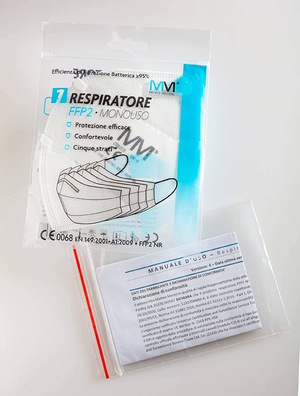 Munus Medical - Wholesale Protective Face Mask/Shield - FFP2 MM-4A RESPIRATOR - WHITE COLOR - Munus Medical1