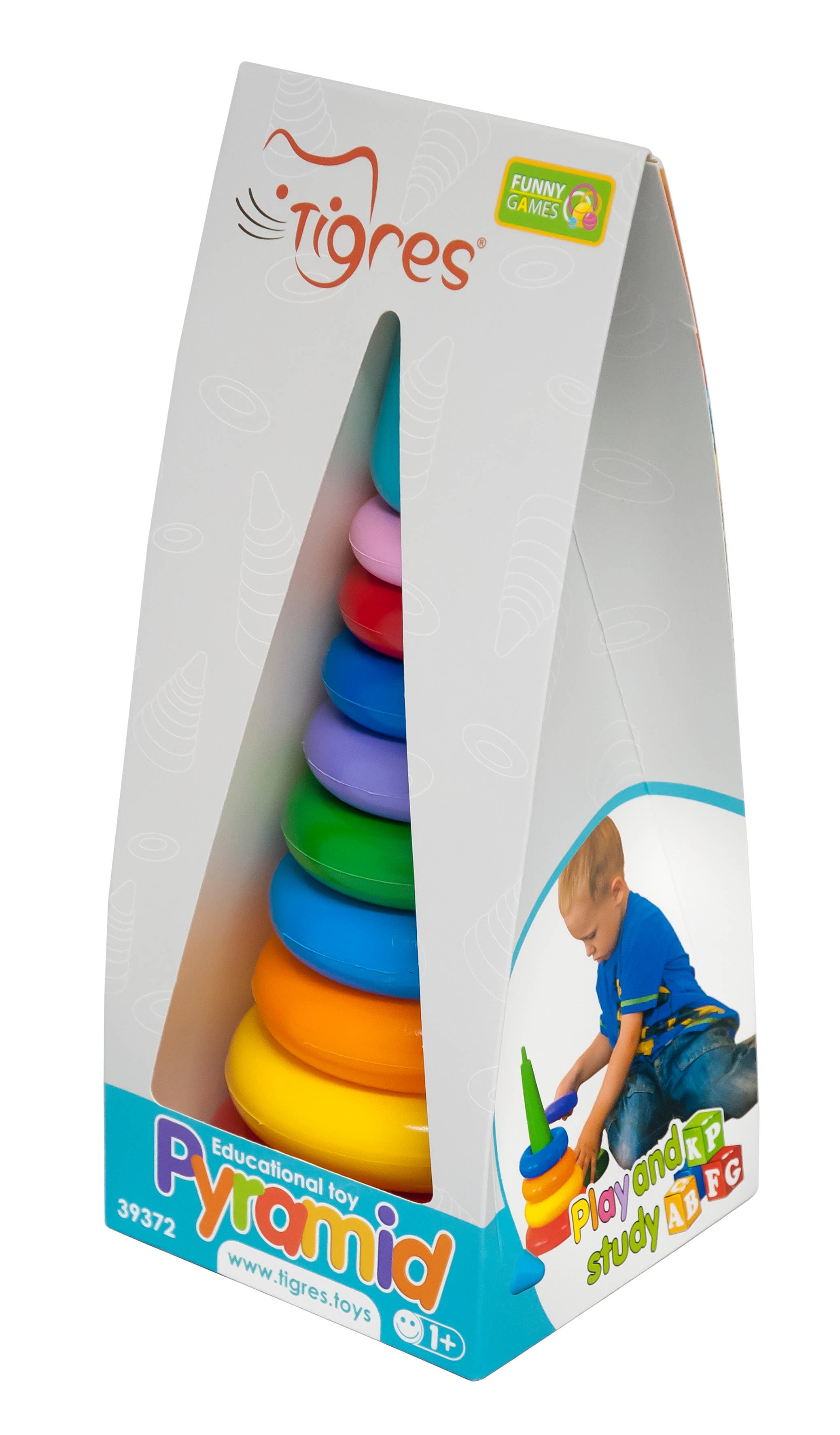 Lotus Pharmacy & Kids Boutique - Wholesale Stacking Rings Game - Baby - Educational toy "Pyramid" LUX in a box, Tigres9