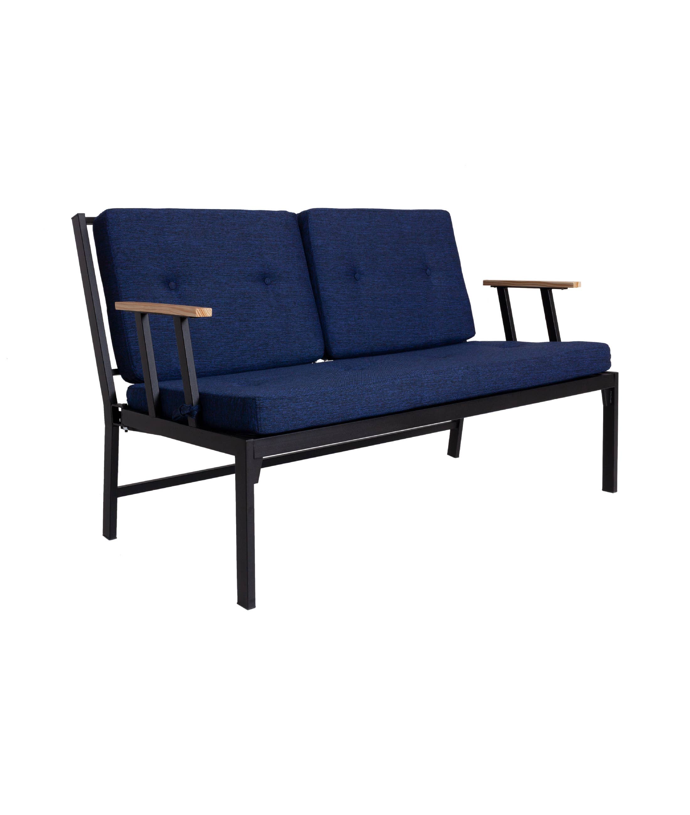 Multi Colored Koza Home Mist Navy Blue Double Garden Chair Black Frame 6008 Double for wholesale on Faire2
