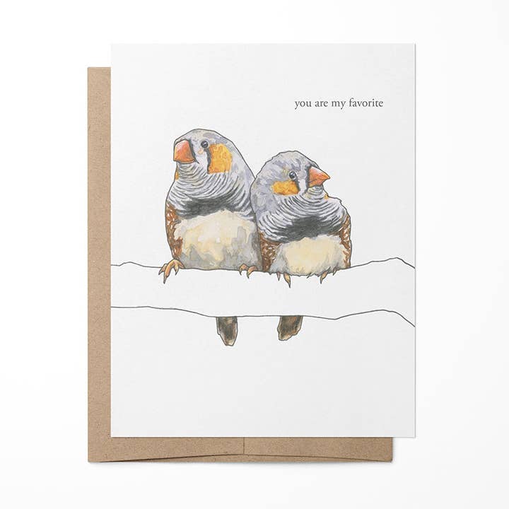 Finch Couple Greeting Card for wholesale by Hey Hon