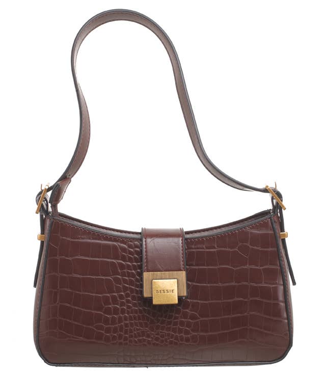 Bessie London - Wholesale Crossbody Bag - Women's - CROC BAGUETTE BAG9