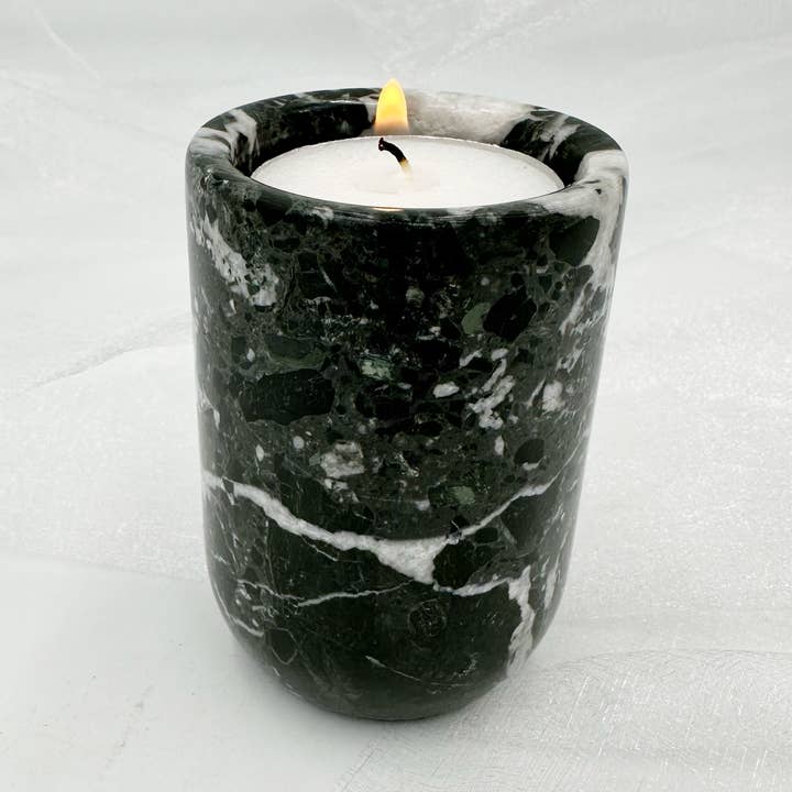 Page Imports - Wholesale Tea Light Candles - 3" Pillar Tea Light in Marble and Onyx