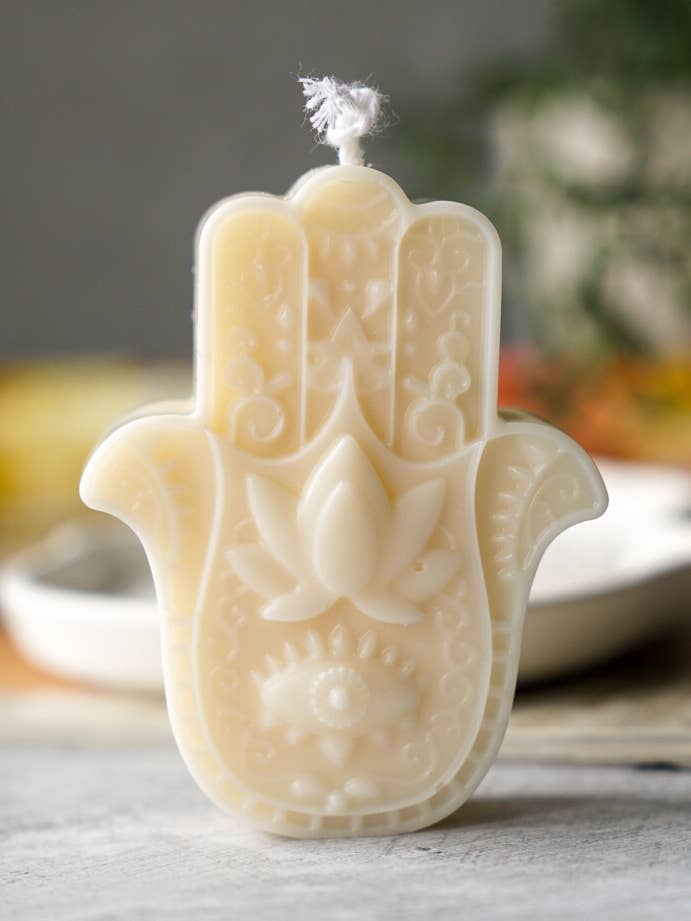 Fatima-Hand Sojawachskerze – Dekorative Kerze in Handform als Geschenkidee für den Großhandel von Gokican