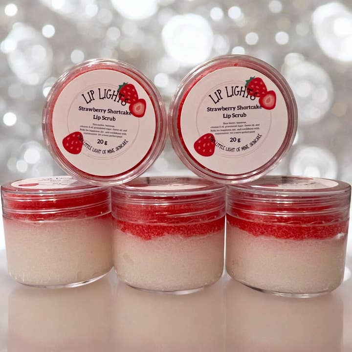 Strawberry Shortcake Lip Scrub for wholesale by This Little Light of Mine Skincare