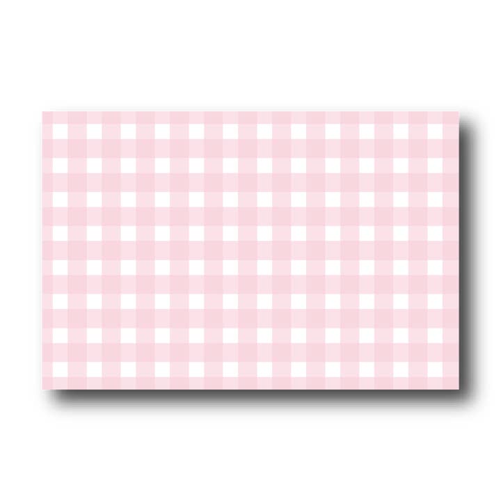 Pink Gingham Paper Place Mat for wholesale by Birdie Mae Designs