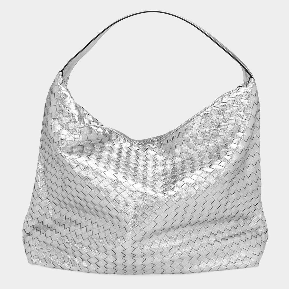 Sensibling Corp. - Vente Sac porté épaule – femme - Sac à bandoulière tressé en similicuir brillant4