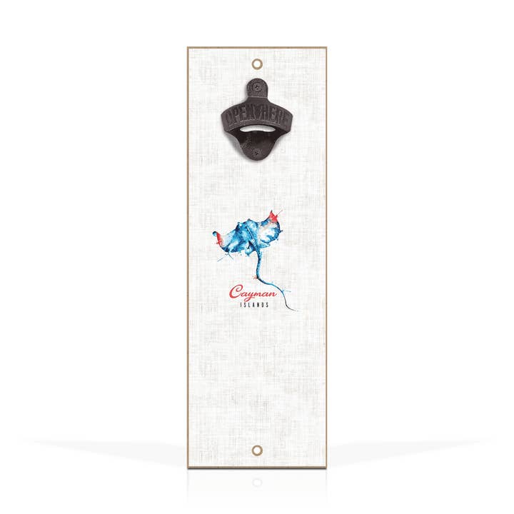 Matrix - Wholesale Plaque - Customizable 5x15" Plaque & Bottle Opener: Linen Stingray