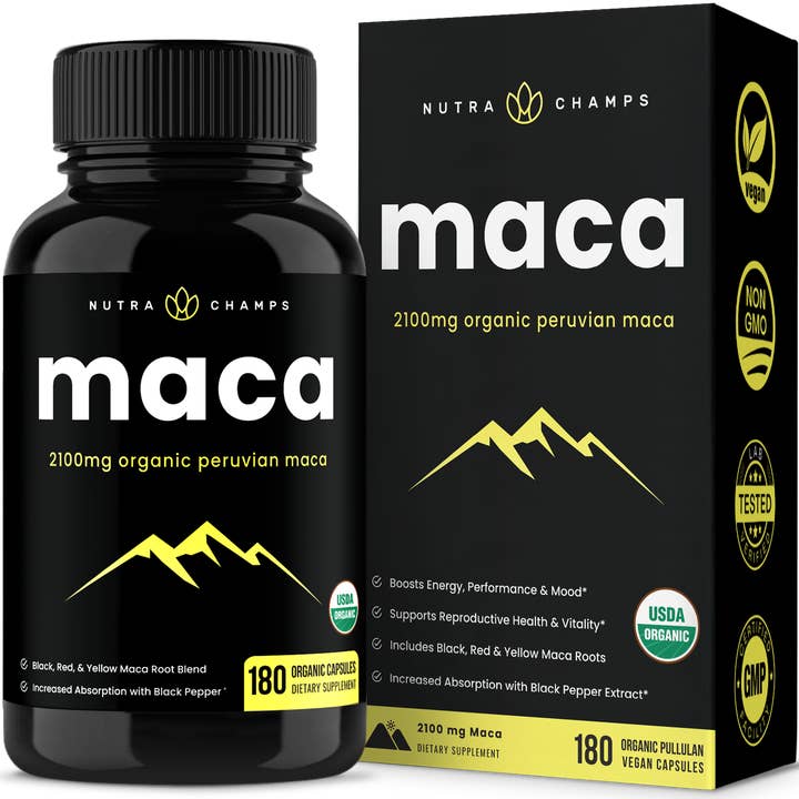 Organic Maca Root Capsules | Supports Mood, Reproduction for wholesale by NutraChamps