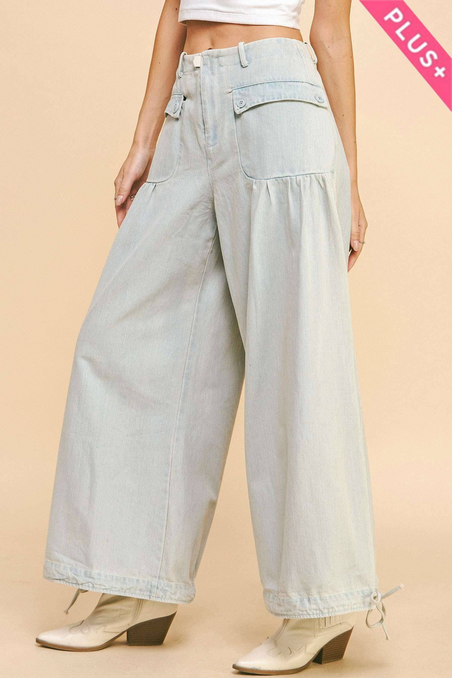 Davi & Dani - Venta al por mayor Pantalones - Mujer - ADEMÁS DE PANTALONES DE MEZCLILLA AJUSTABLES CON ABERTURA ANCHA2