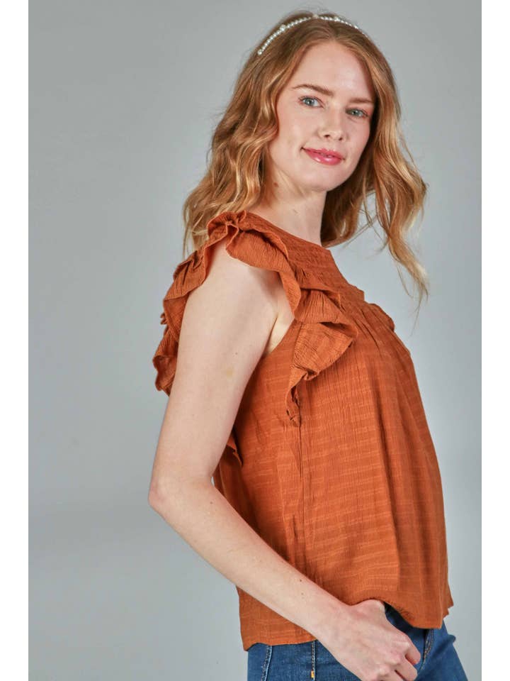 P.S Kate - Wholesale Blouse - Women's - Solid woven smocking top PLUS (P17912-PLUS)9