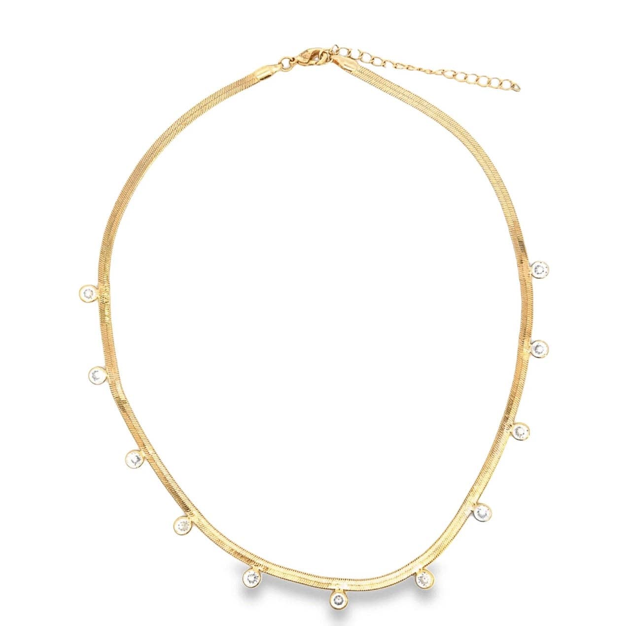 Nora James jewelry - Wholesale Link & Chain Necklace - Scarlett - 18k gold filled herringbone chain necklace0