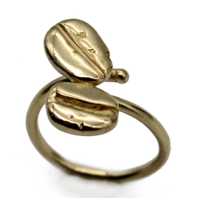 Messing ring med kaffebønner for engroshandel hos NOKIKE