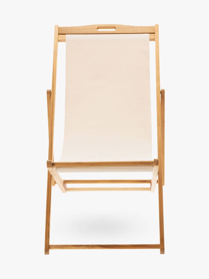 JULIA OXFORD ECRU/LINEN deckchair for wholesale by Les Toiles du Soleil