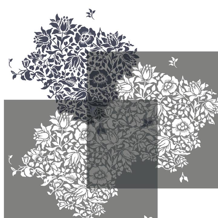 Stencil Up – Rolo de papel de parede por atacado – Estêncil Mallow de William Morris4