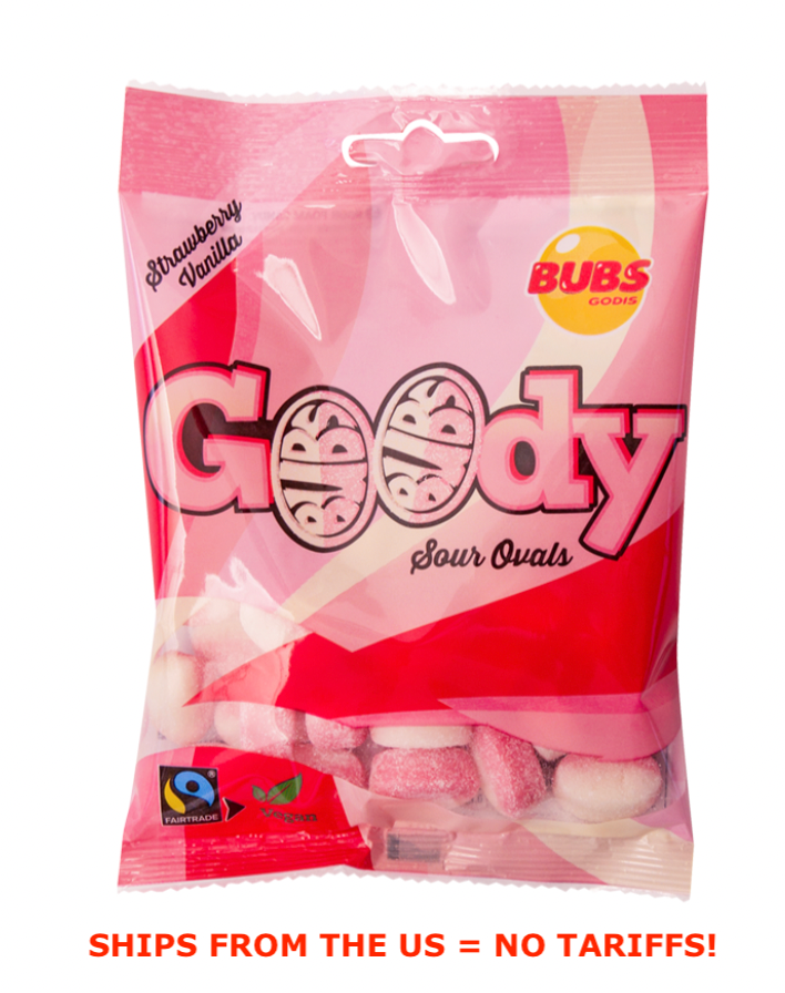 HELLO CANDY LLC - Wholesale Gummy - BUBS - Strawberry & Vanilla Ovals 90g, 12 bags0