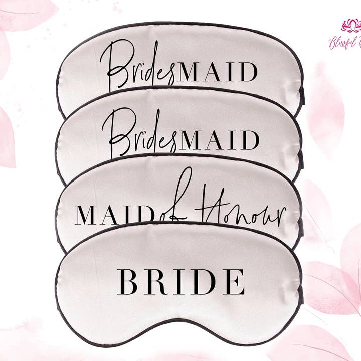 The Blissful – wholesale Sleep/eye mask – Inexpensive Personalized Party Sleep / Eye Mask for Birthday Box, Bridesmaid Proposal Set, Thank you gift, Wedding Favor Bag, Bridal Shower, Couple Set, Wedding Gift