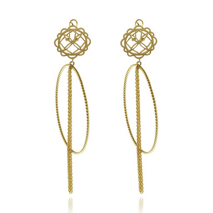 Boucles d'oreilles Runway Hoops Flower pour la vente par Georgina Jewelry