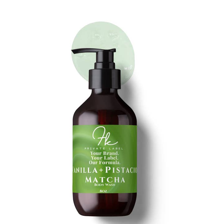 Vanilla Pistachio Matcha Body Wash for wholesale by FK Private Label Labs