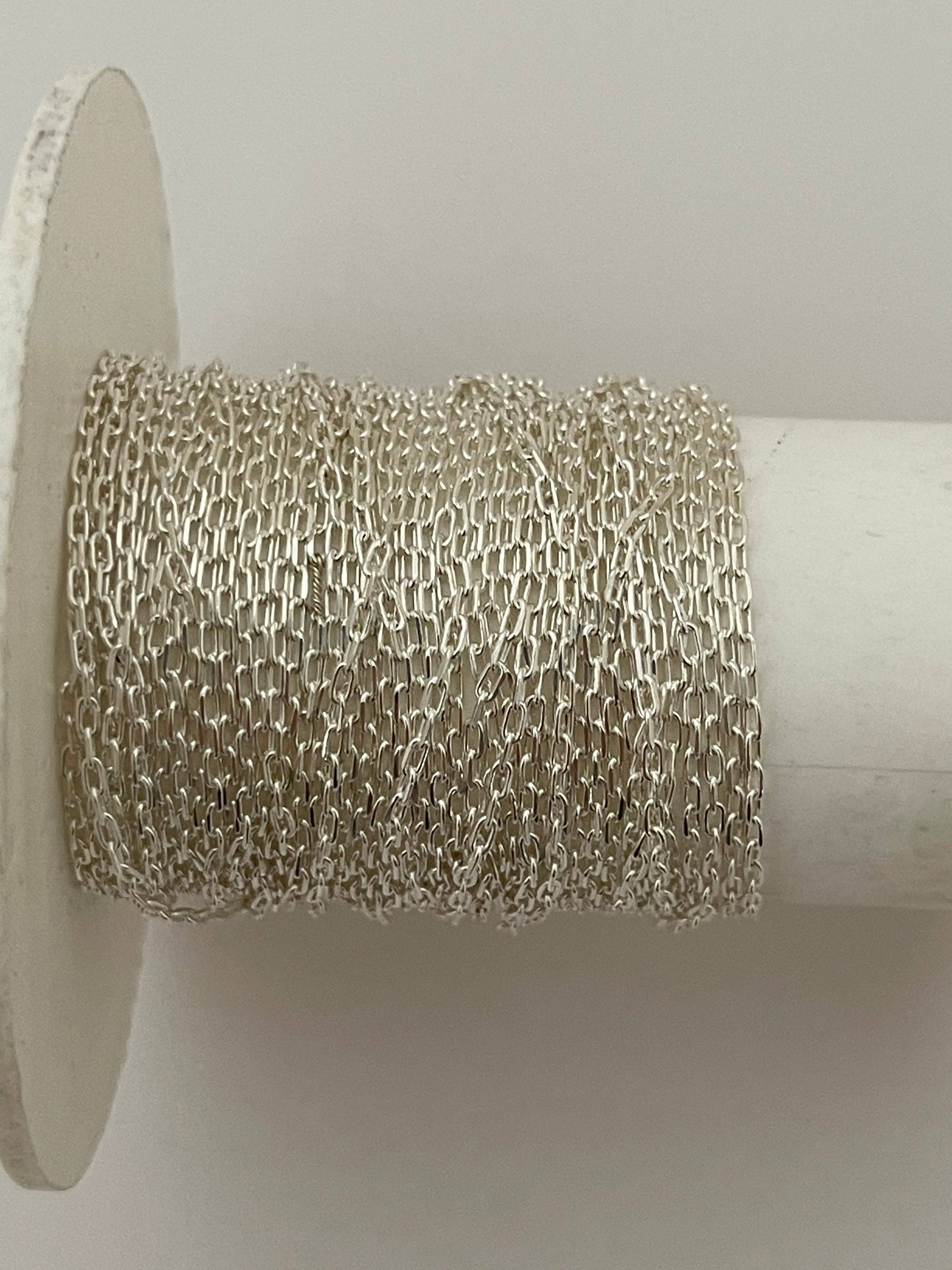 Purity Beads - Wholesale Link & Chain Necklace - Sterling Silver Chain, 135X2,2mm  Long Cable Diamond cut chain, silver Necklace chain, White Silver  chain, silver, .925 |1 Foot0