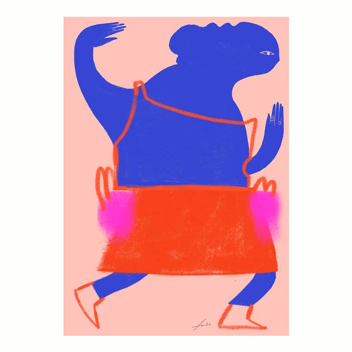 Fine Art Print WOMAN IN A ROOM for wholesale by Franziska Uhlig Illustration