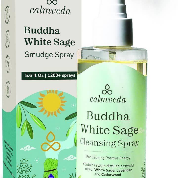 Calmveda Incense & Aromatherapy - Wholesale Wierrookspray - Witte salie spray voor bescherming - smudge spray (165 ml)0