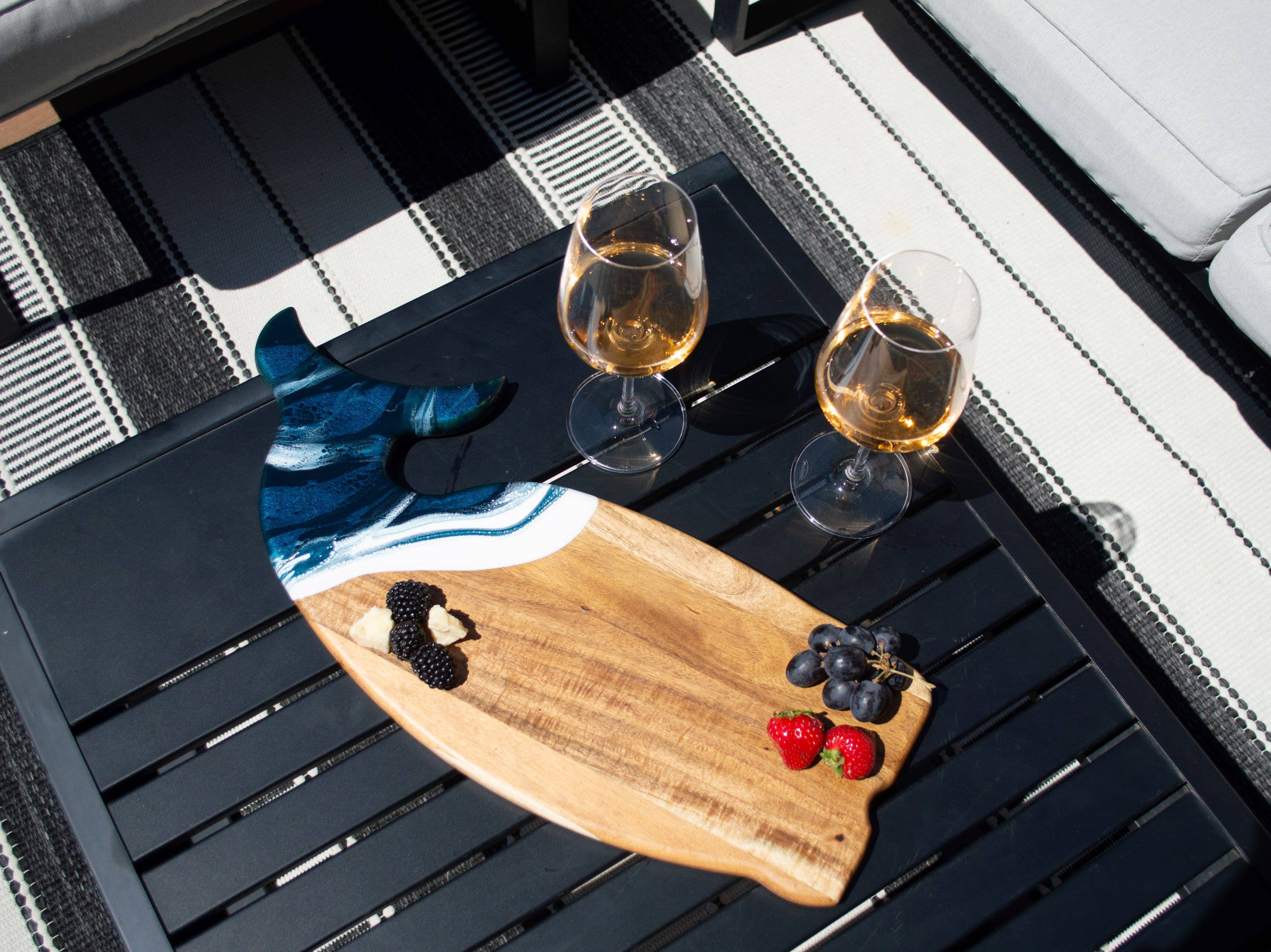 Lynn & Liana Designs - Wholesale Cheese Board - Resin Whale Charcuterie Board with ocean waves - NO TARIFFS!4