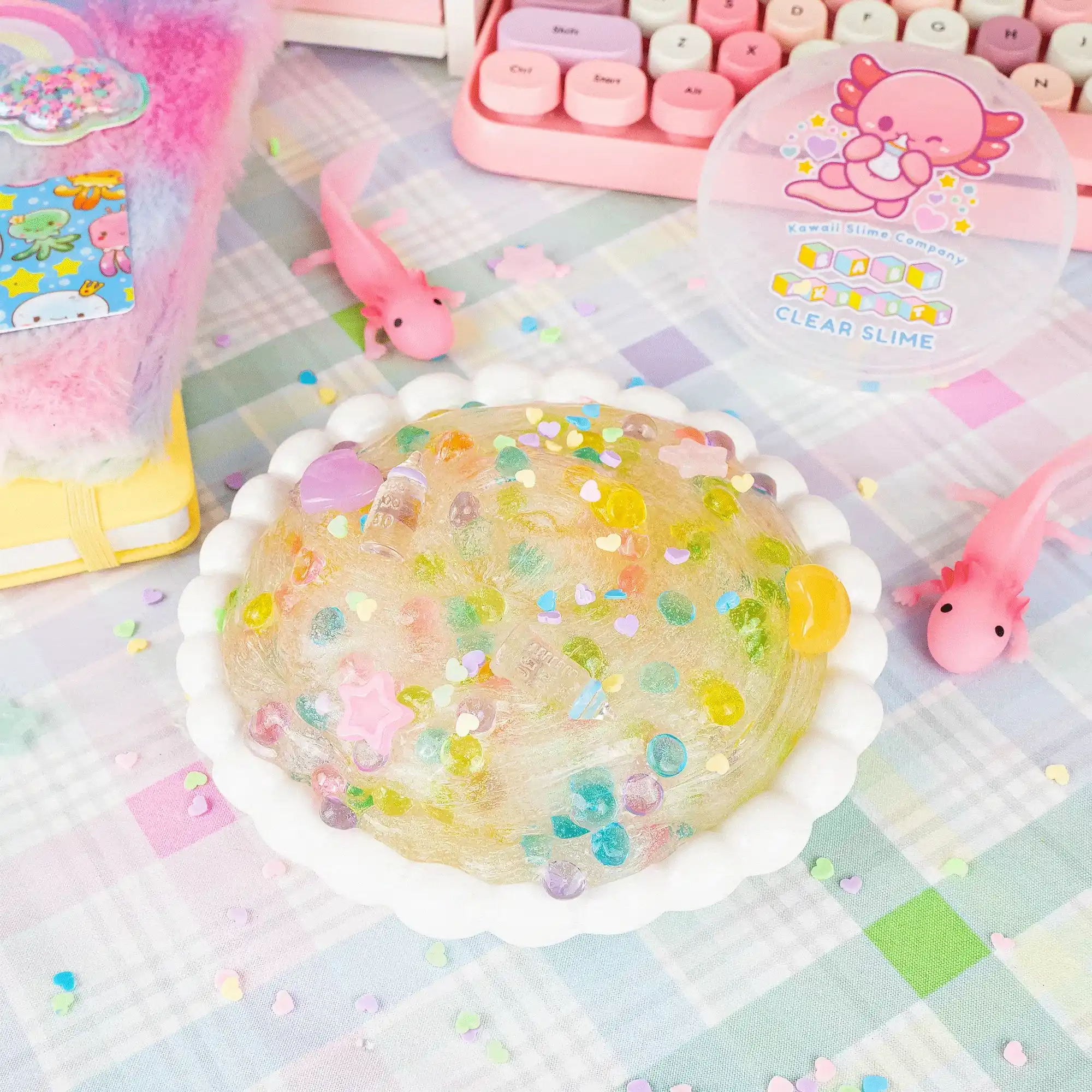 Kawaii Slime Company - Vendita all'ingrosso Plastilina/slime - Bambini - Slime Cupola Trasparente con Firma Baby Axolotl™ (4 pezzi/confezione)1