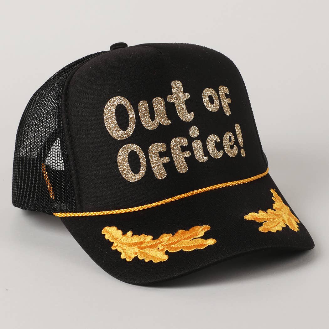 Fashion City - Wholesale Trucker Hat - Unisex - Out of Office Glitter Letter Logo Foam Trucker Hat5